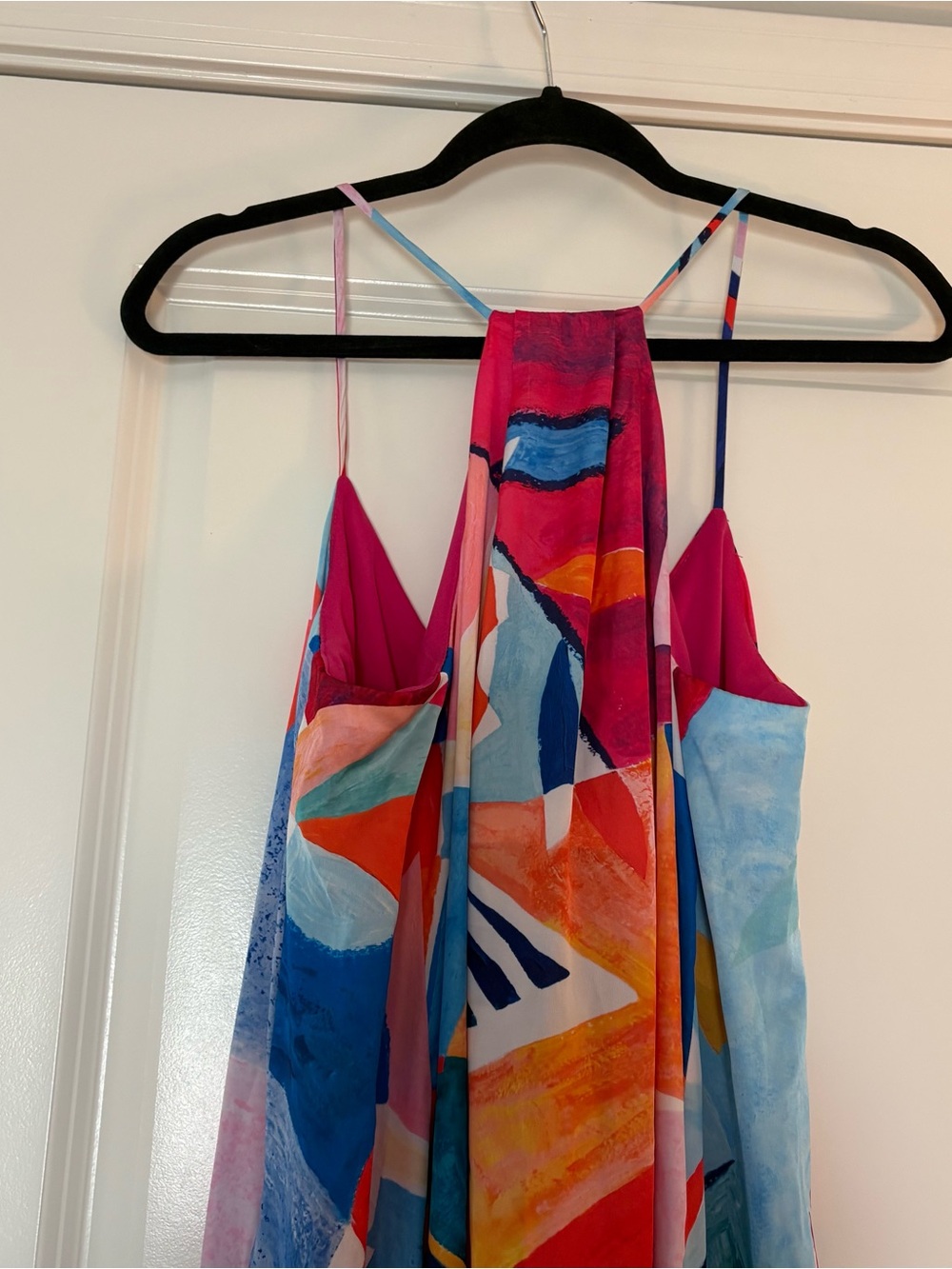 Nicole Miller Women’s Colorful Abstract Print Slip Maxi Dress - Picture 8 of 10